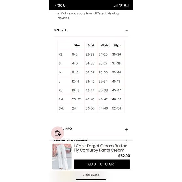 Pink Lily‎ Plus Button Fly Bright White Super Flare Stretchy Pants Size 17 - Picture 9 of 9